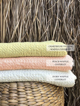 Ready to ship from Florida 2 Ivory waffle linen coverlet