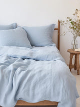 Ready to ship from Florida Us King sky blue linen duvet cover