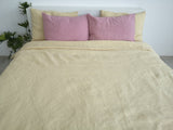Ready to ship Pastel yellow linen duvet cover