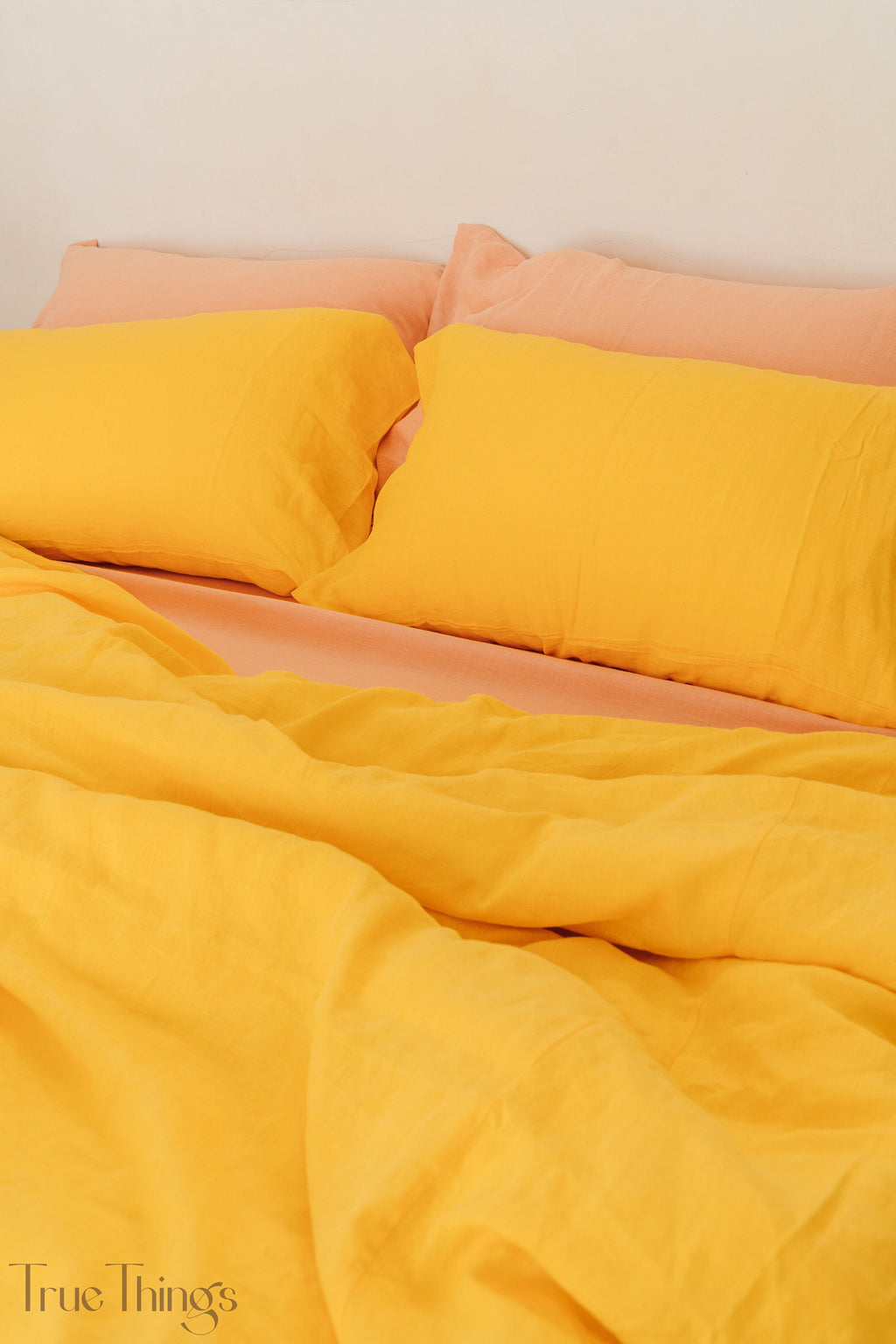 READY TO SHIP Bright yellow linen duvet cover Duvet cover Softened linen bedding Comforter cover Quilt cover