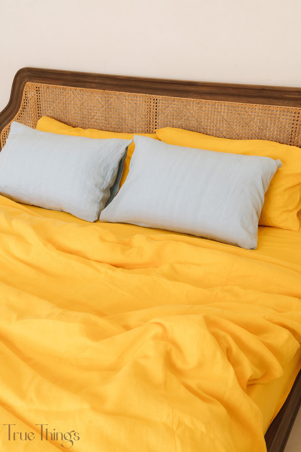 READY TO SHIP Bright yellow linen duvet cover Duvet cover Softened linen bedding Comforter cover Quilt cover
