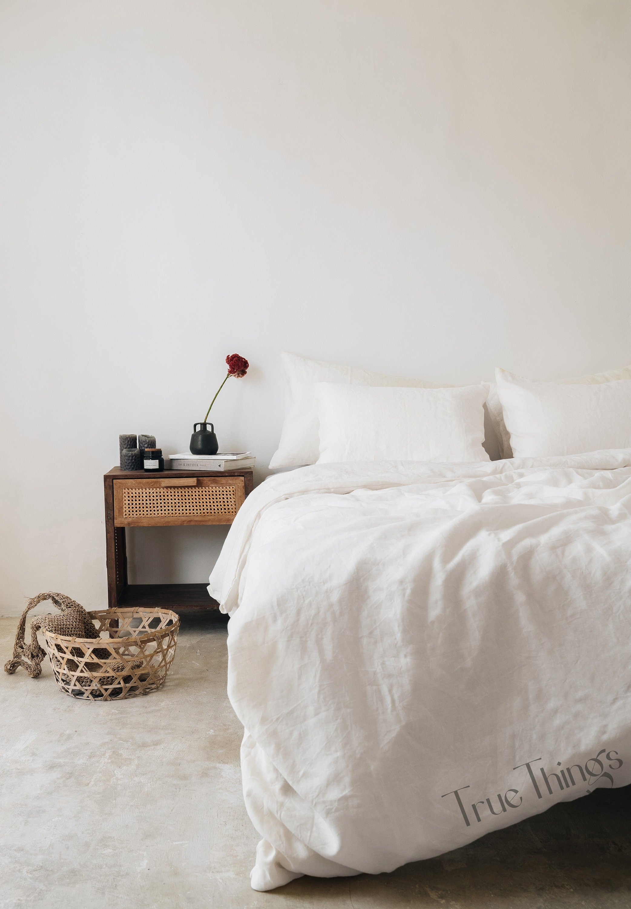 READY TO SHIP White linen duvet cover Softened linen Comforter cover Hidden closure TwinXL King duvet cover