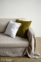 Ready to ship Undyed linen sofa slipcover