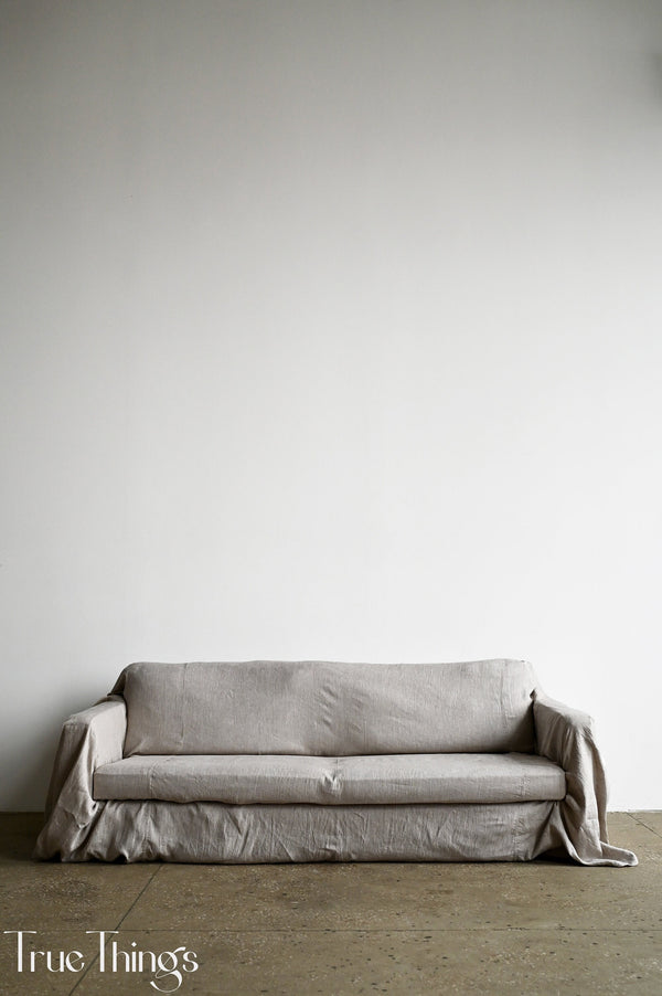 Ready to ship Undyed linen sofa slipcover