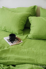 Ready to ship Queen light green linen duvet cover