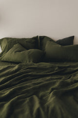 Ready to ship from Florida 1 Dark olive linen duvet cover 1 duvet cover