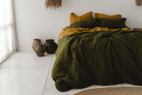 Ready to ship from Florida 1 Dark olive linen duvet cover 1 duvet cover