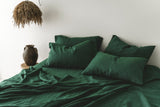 Ready to ship Set of 2 forest green linen pillow covers