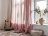 Ready to ship from Florida 1 Rose pink regular and blackout linen curtains