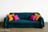 Ready to ship Deco turmeric linen pillowcases