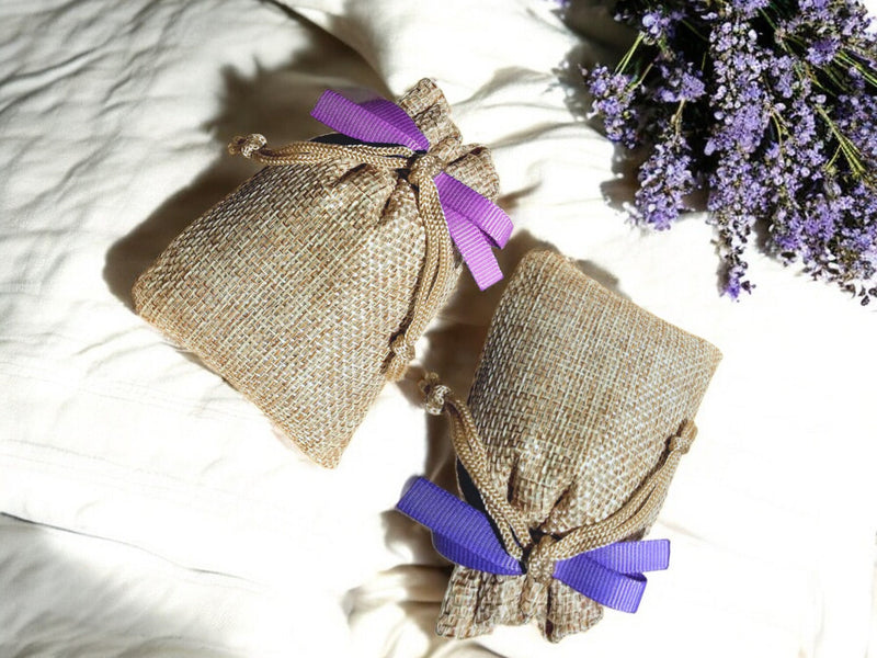 Lavender sachets for moth repellent Relaxation scented burlap bags with natural dried lavender flowers Home fragrance Herbal sleep aid