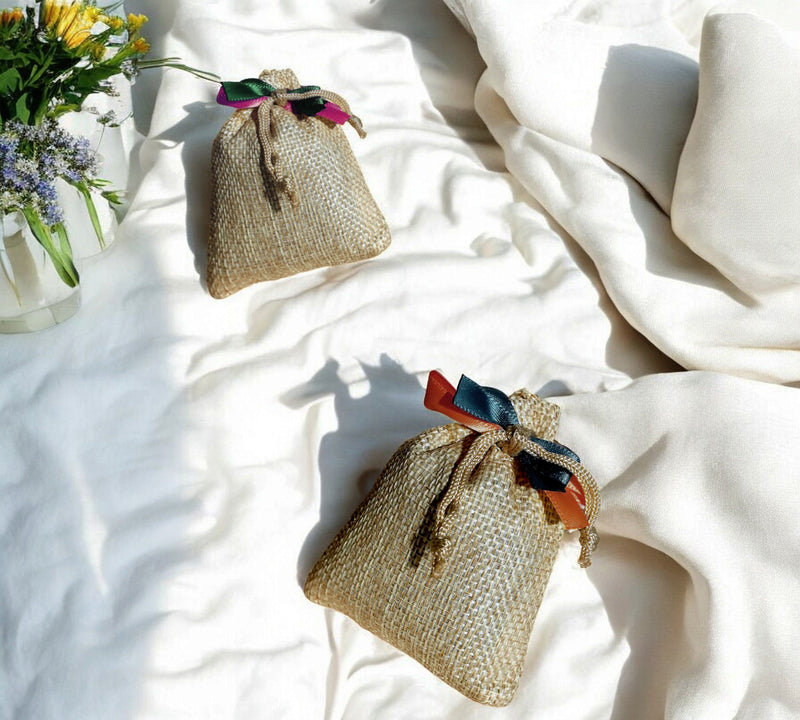 Lavender sachets for moth repellent Relaxation scented burlap bags with natural dried lavender flowers Home fragrance Herbal sleep aid