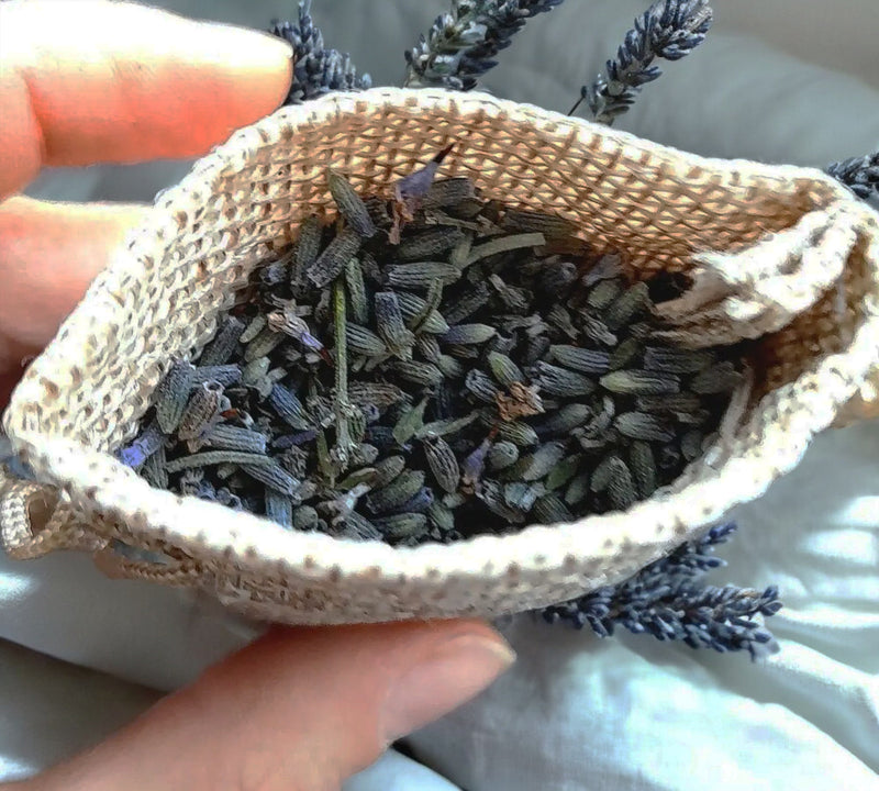 Lavender sachets for moth repellent Relaxation scented burlap bags with natural dried lavender flowers Home fragrance Herbal sleep aid