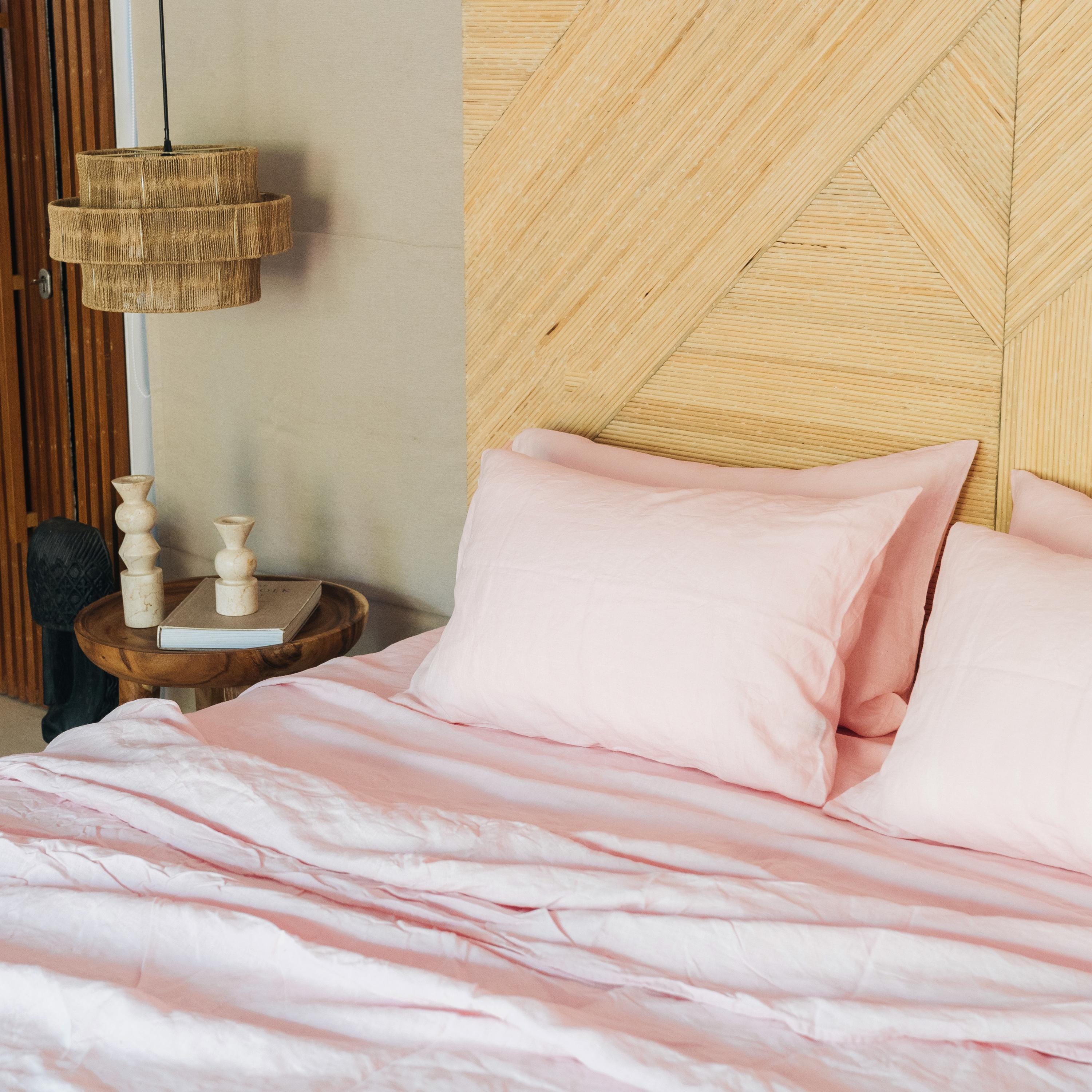 READY TO SHIP 2 Blush pink linen pillowcase Pink pillow cover King Queen Standard Euro Decorative Australian, Custom size Envelope closure