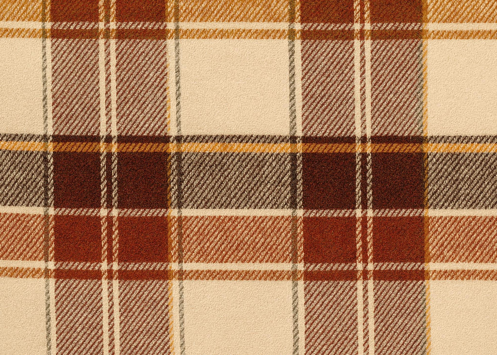 Brown and mustard New Zealand wool tartan blanket