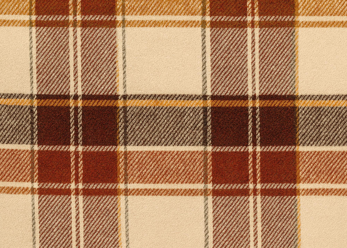 Brown and mustard New Zealand wool tartan blanket