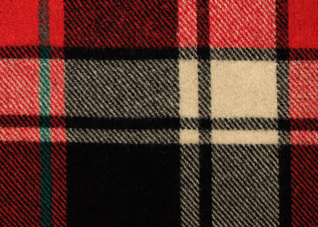 Red and black New Zealand wool tartan blanket