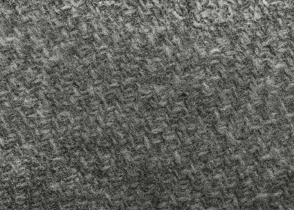 Dark gray plaid merino wool blanket