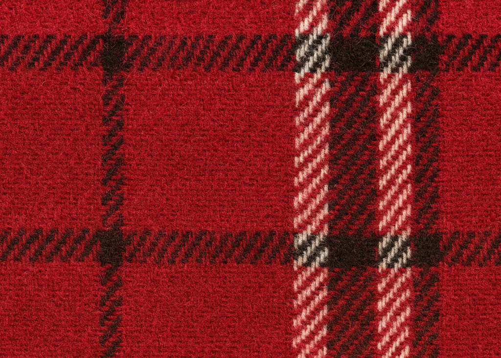 Red and white half wool tartan blanket