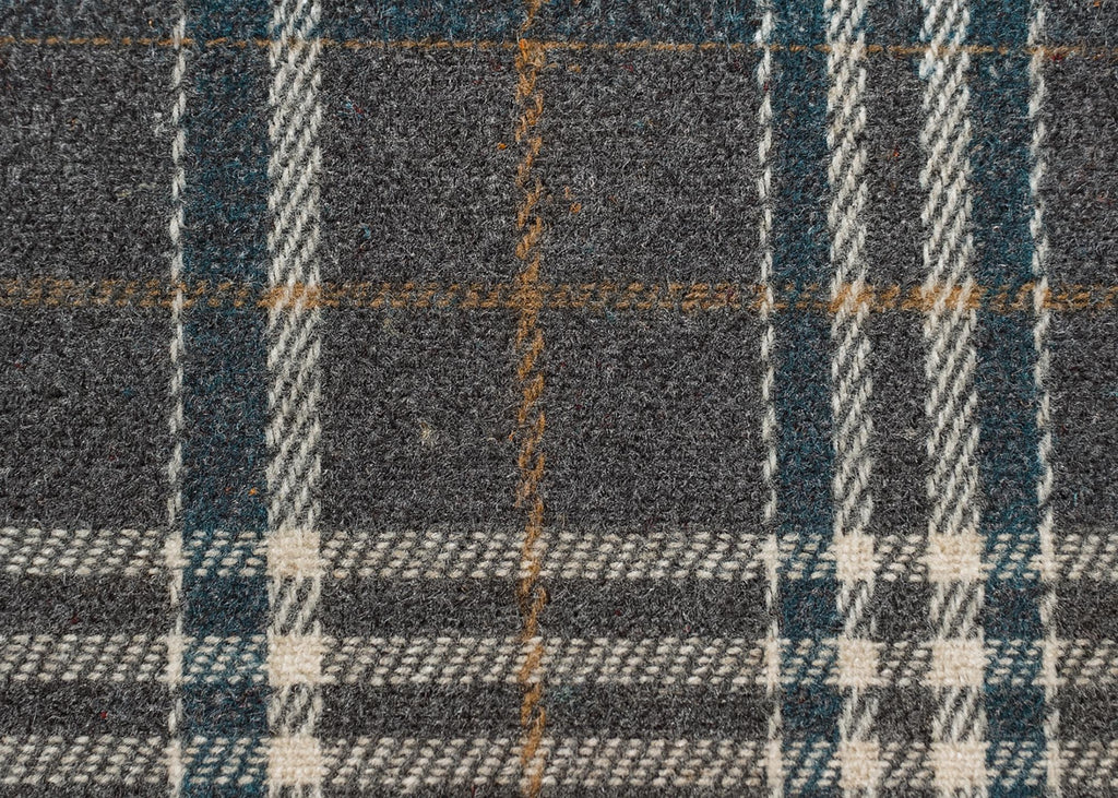 Gray and white half wool tartan blanket
