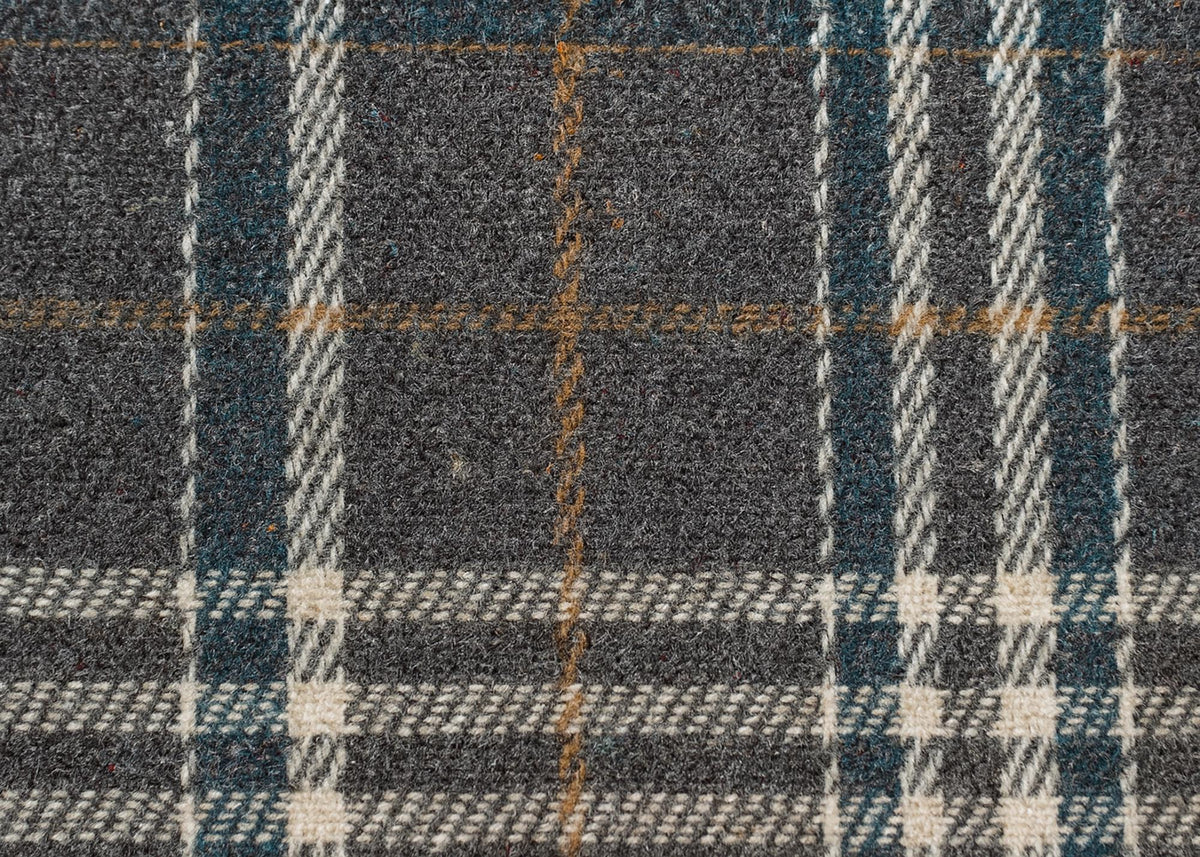 Gray and white half wool tartan blanket