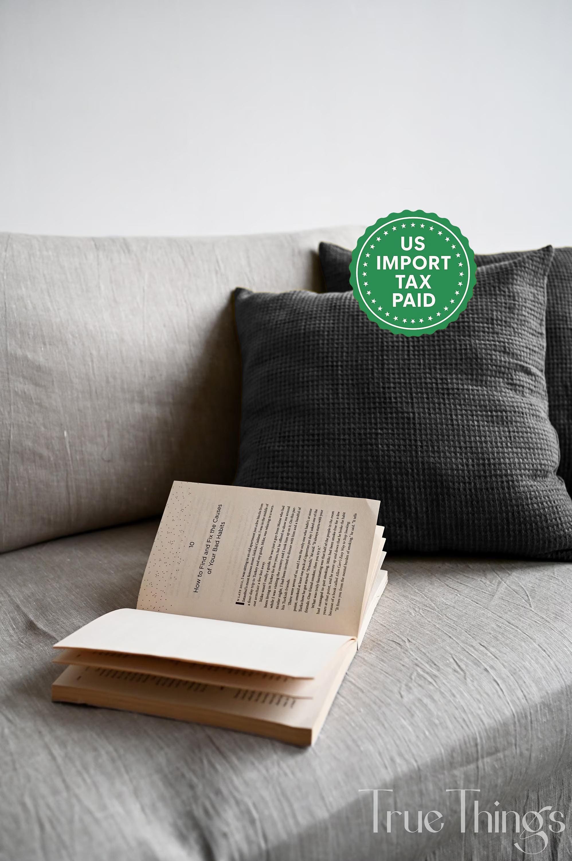 READY TO SHIP 1 Olive waffle linen pillow cover Softened Linen pillowcase Decorative Custom size pillowcase in Olive Zipper closure type