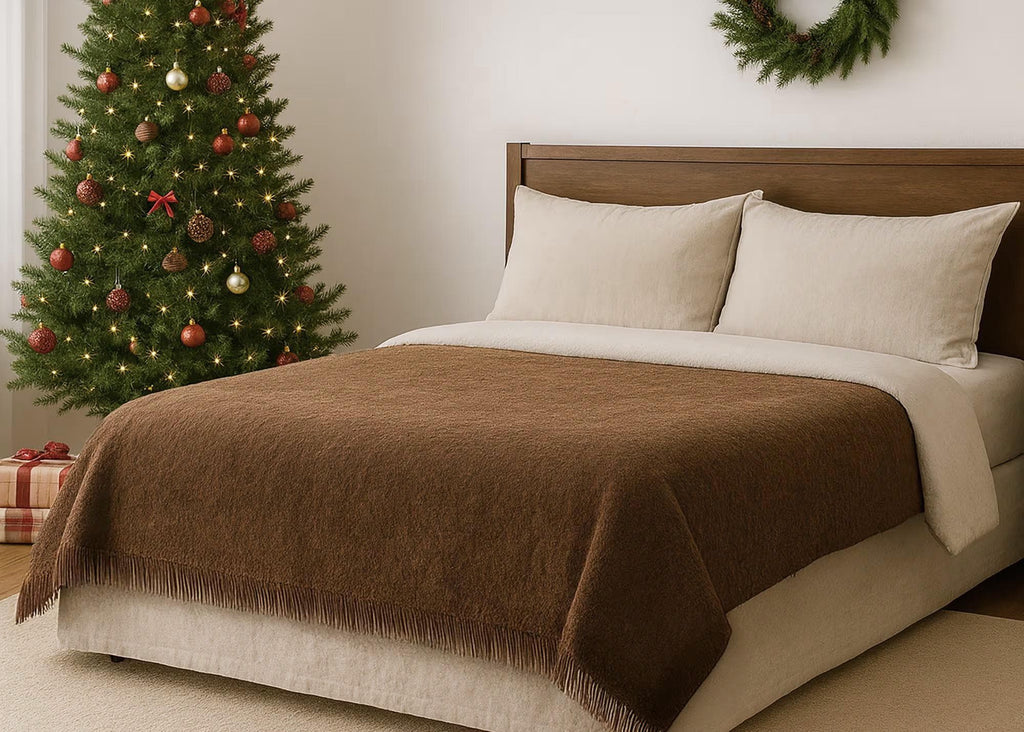 Brown camel wool blanket
