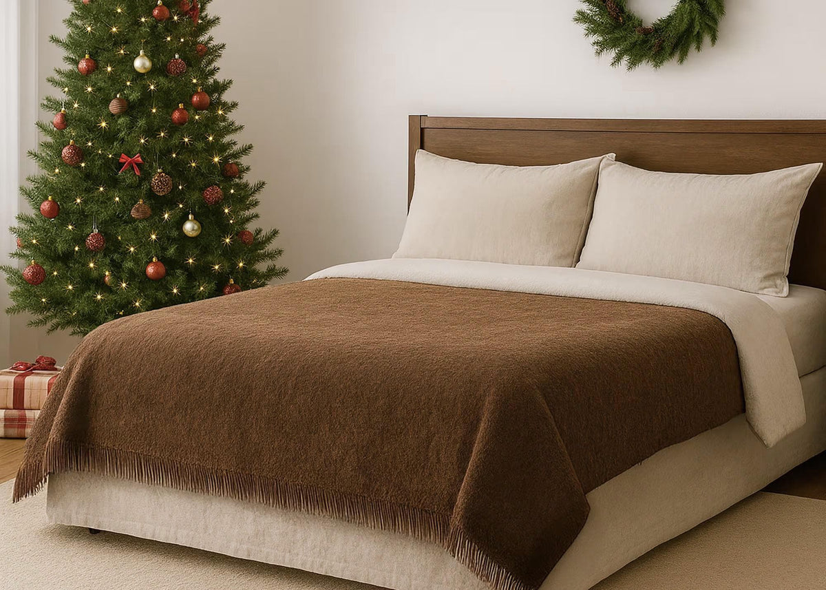 Brown camel wool blanket