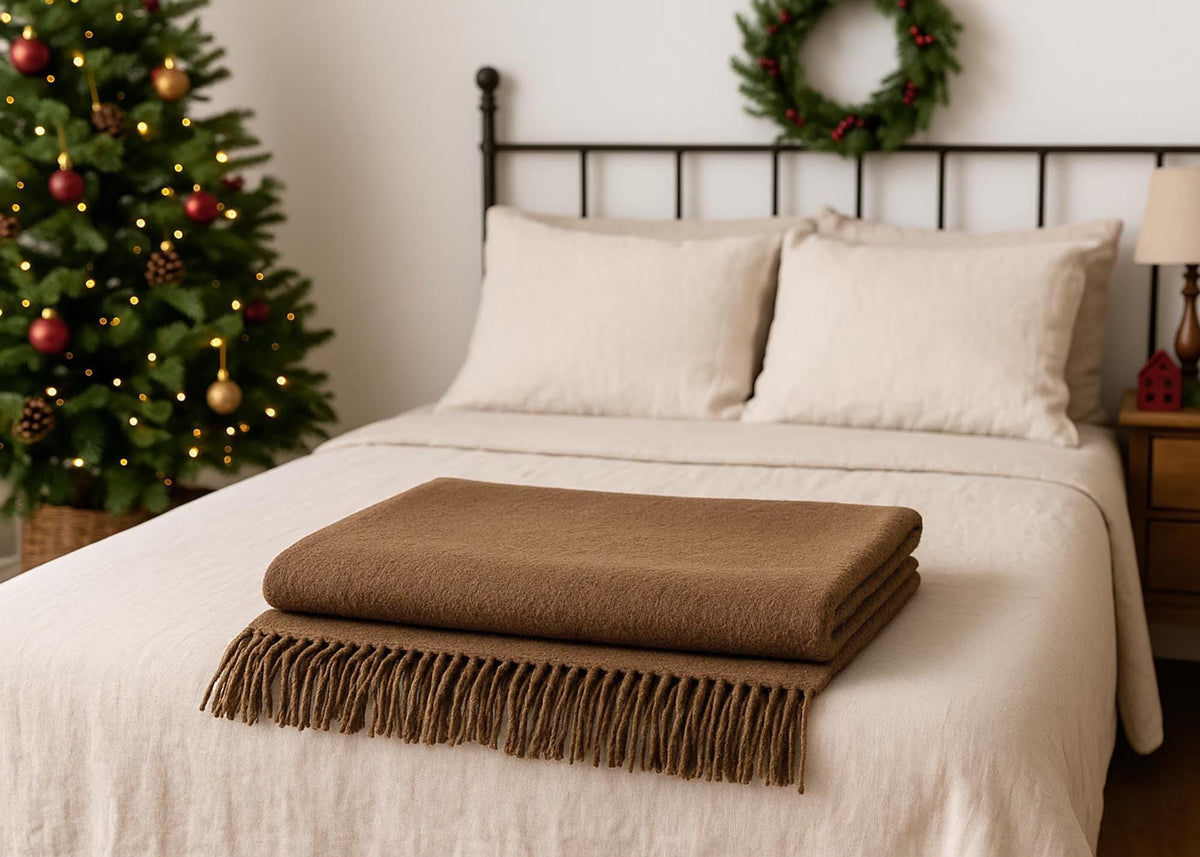 Brown camel wool blanket