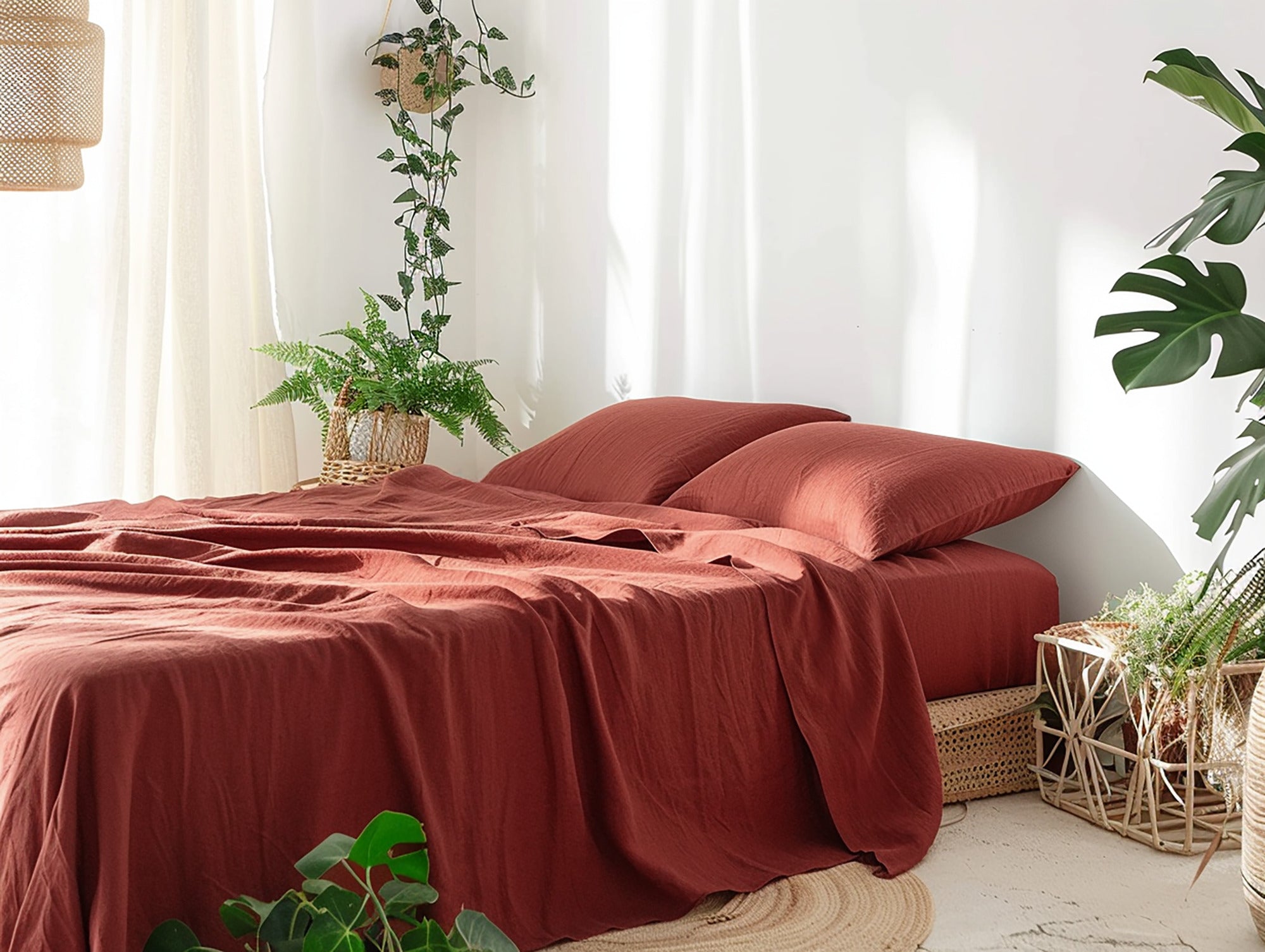 Redwood linen fitted sheet