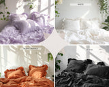 Lilac ruffled pillowcase