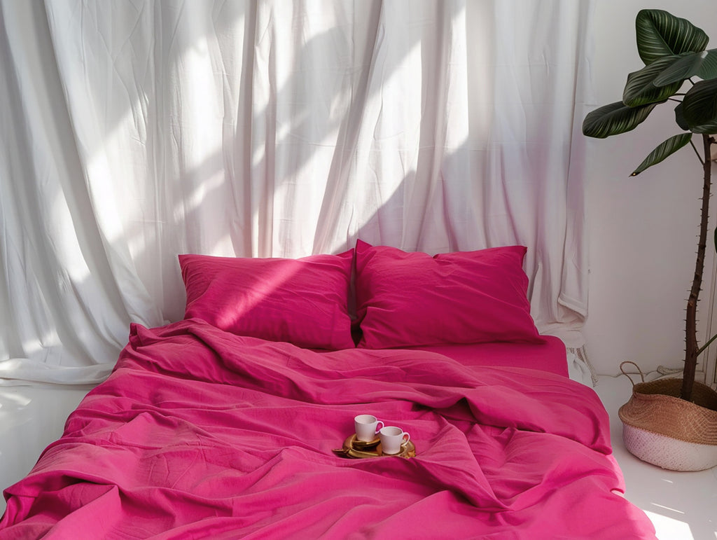 Parure de draps fuchsia