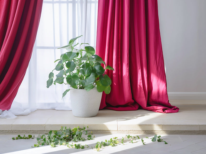 Fuchsia linen curtains