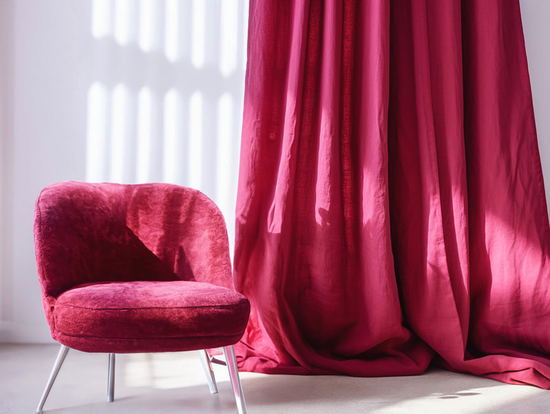 Fuchsia linen curtains