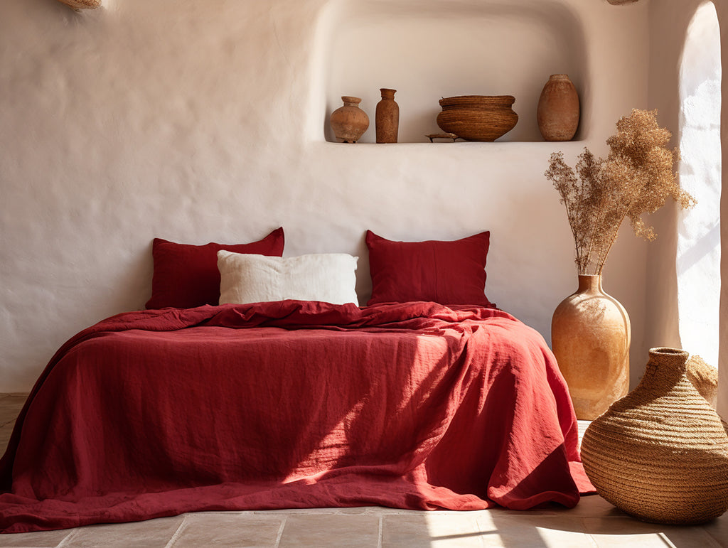 Maroon fitted sheet