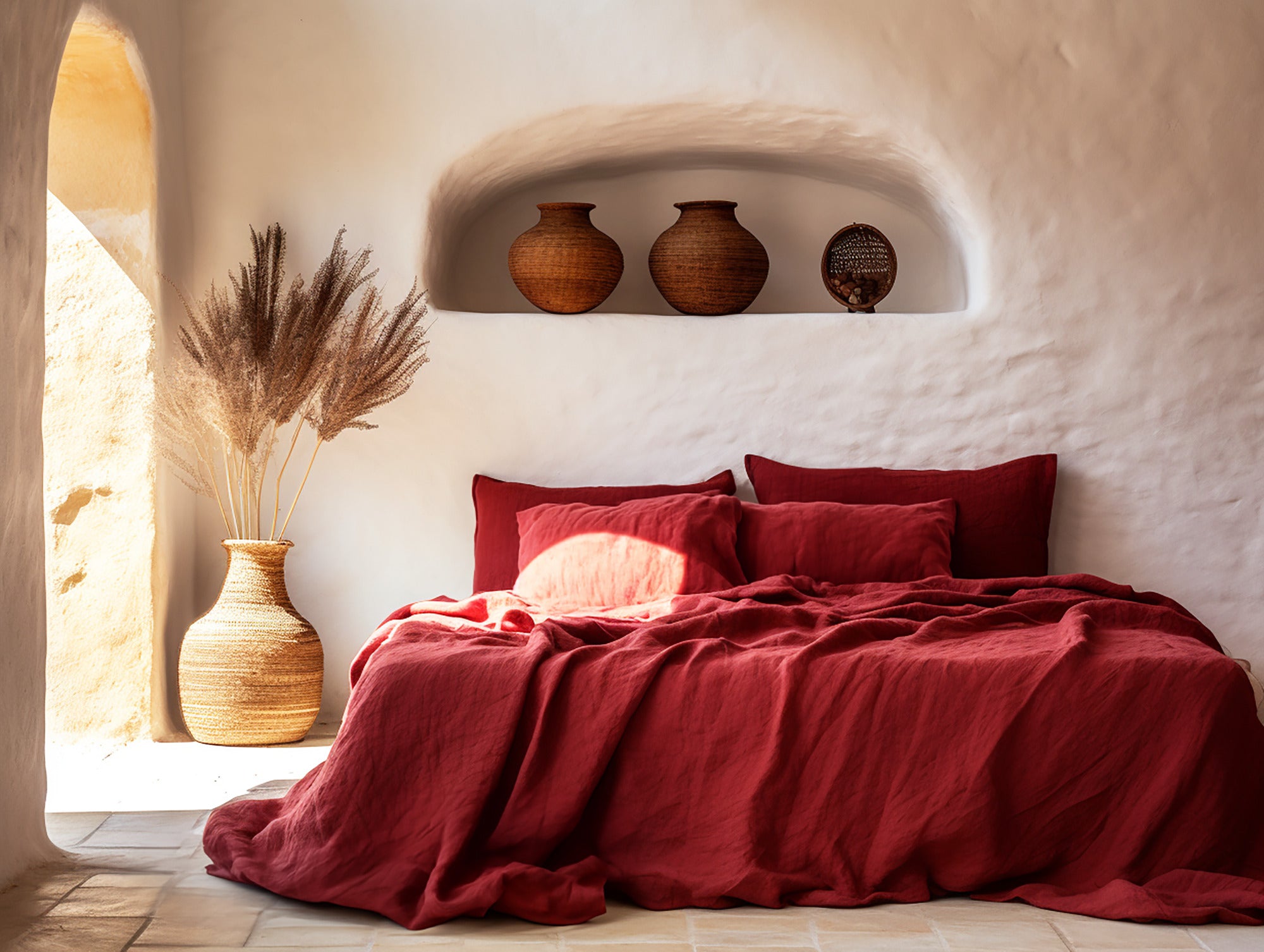 Maroon fitted sheet