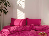 Fuchsiafarbener Bettbezug