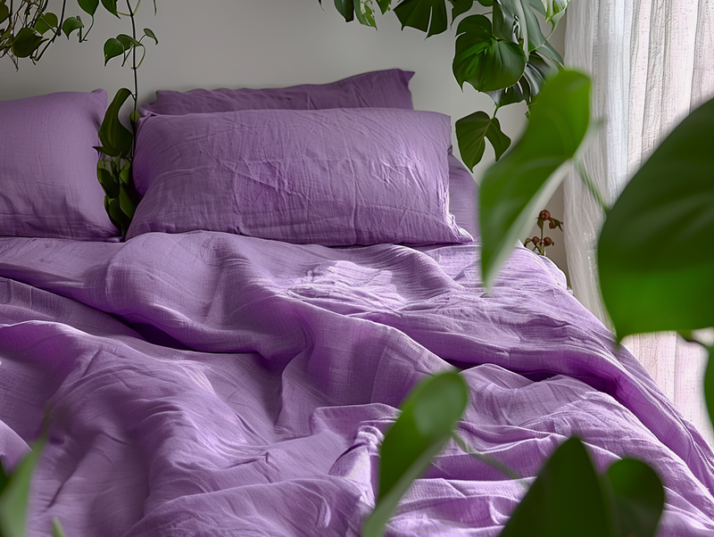 Orchid linen pillowcase