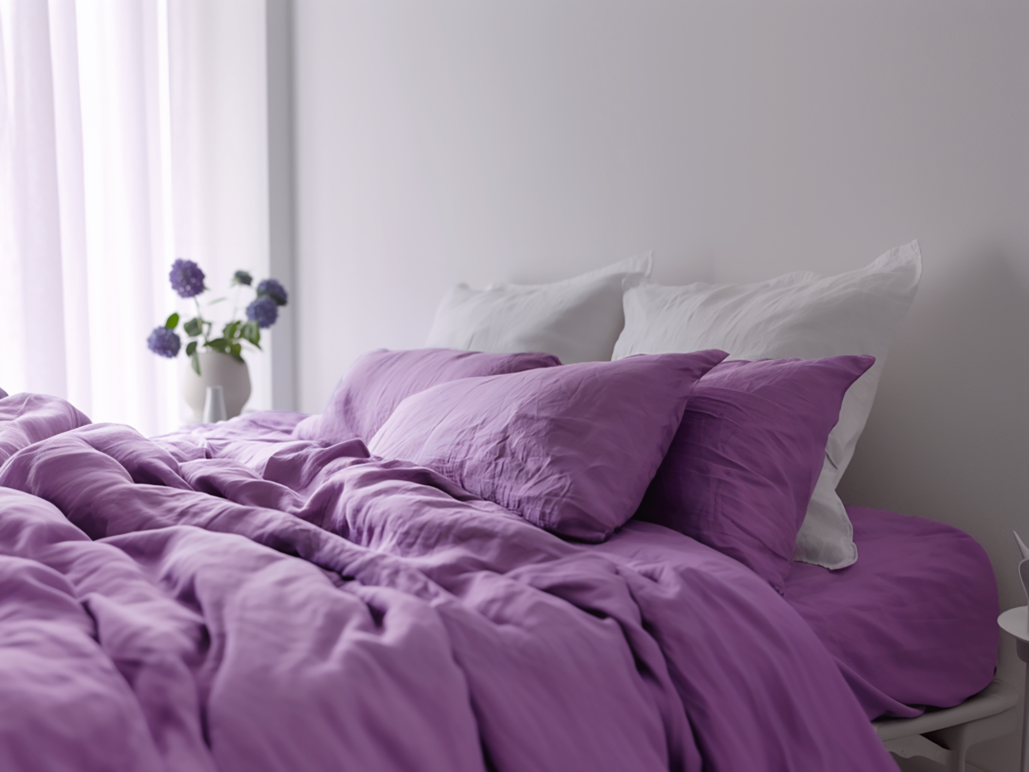 Orchid linen duvet cover