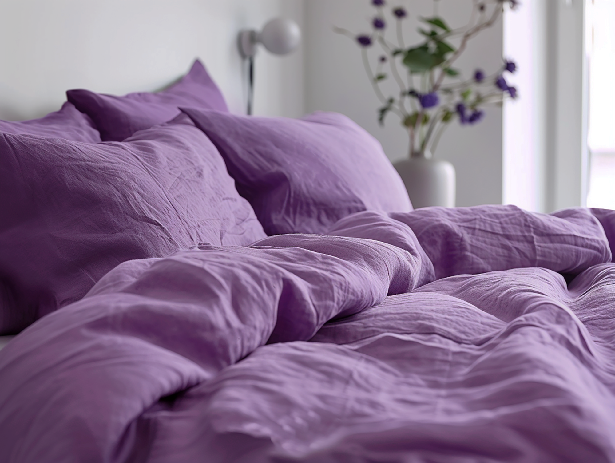 Orchid linen duvet cover