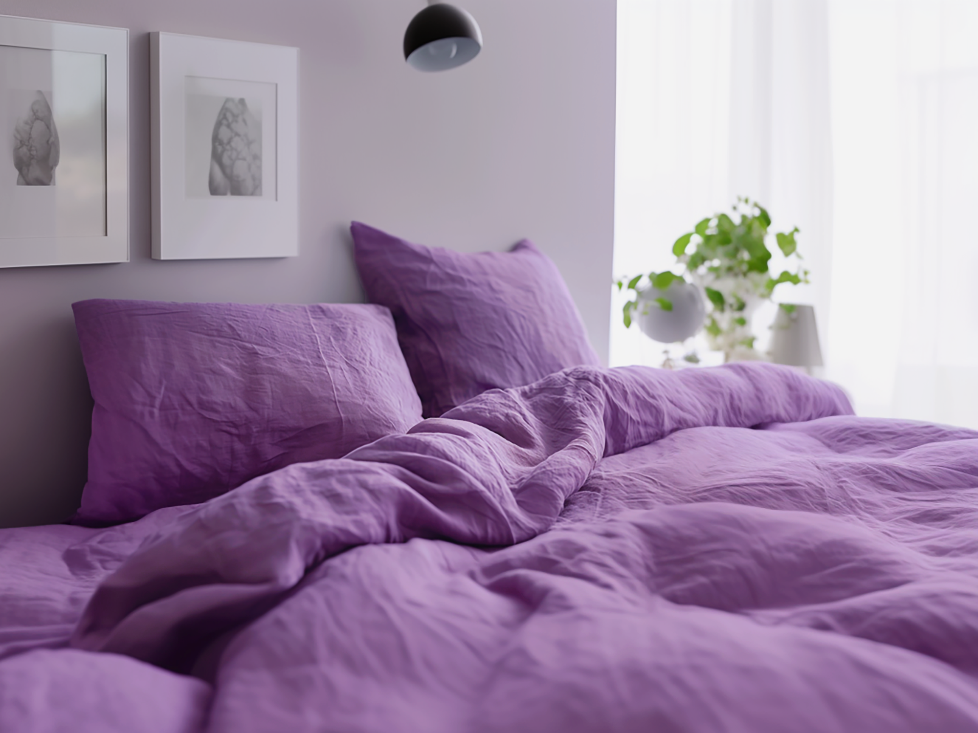 Orchid linen duvet cover