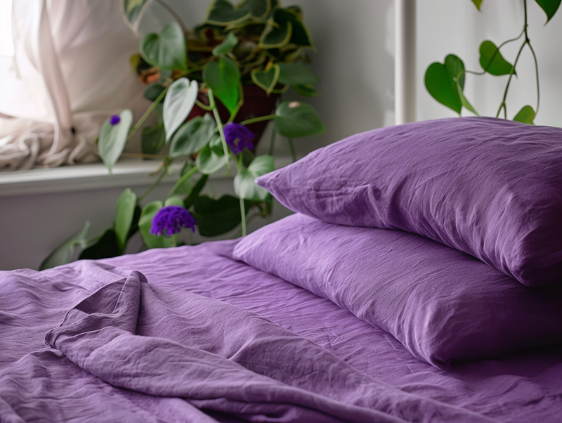 Orchid linen pillowcase