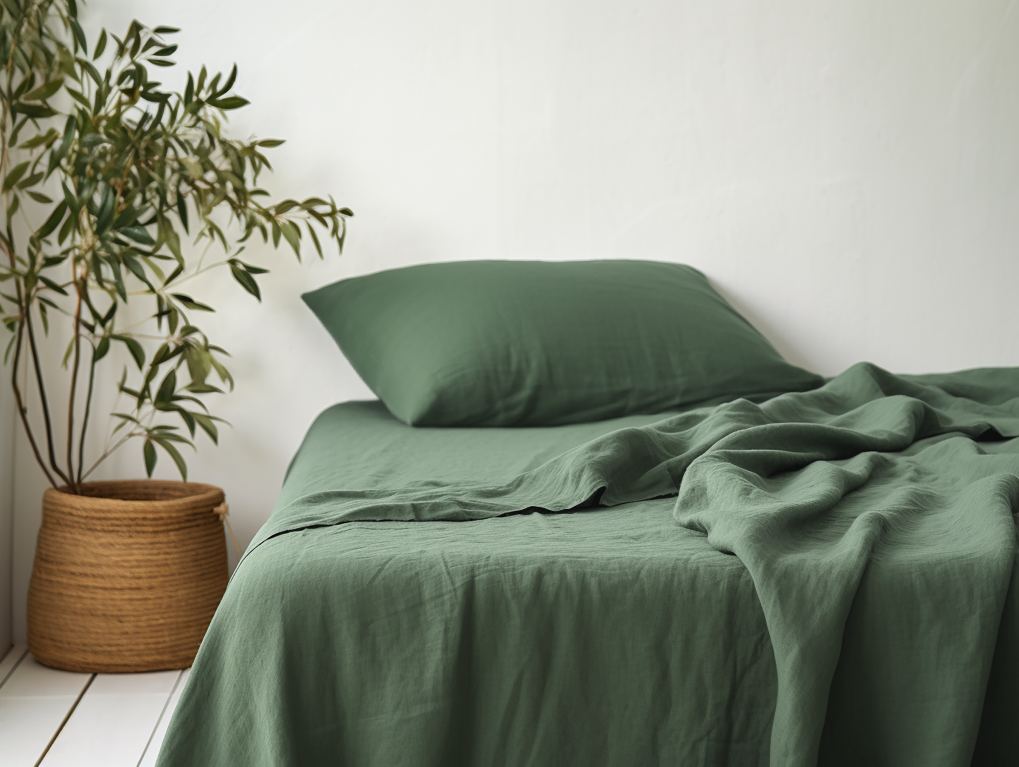 Drap-housse vert pin