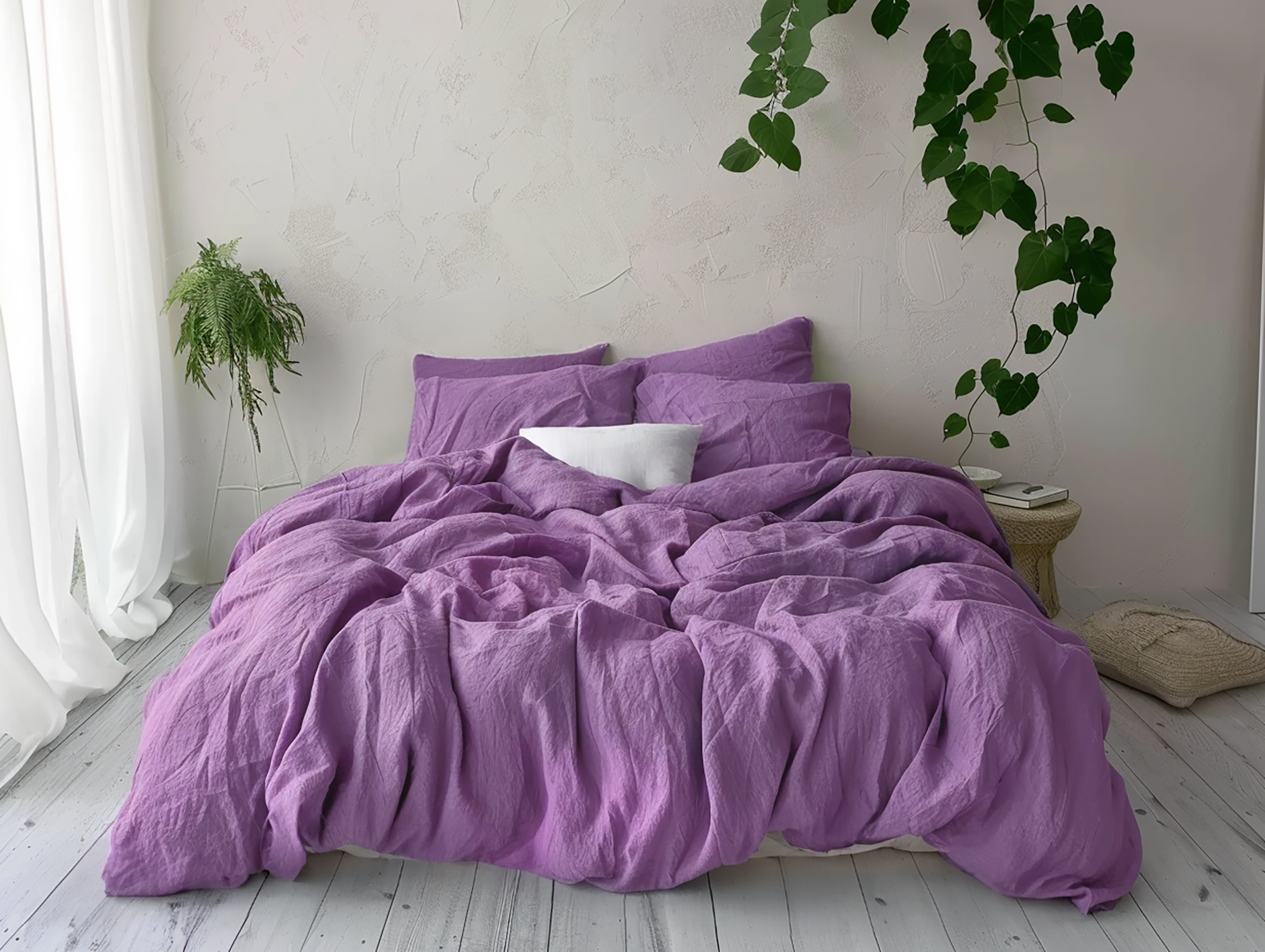Orchid linen duvet cover