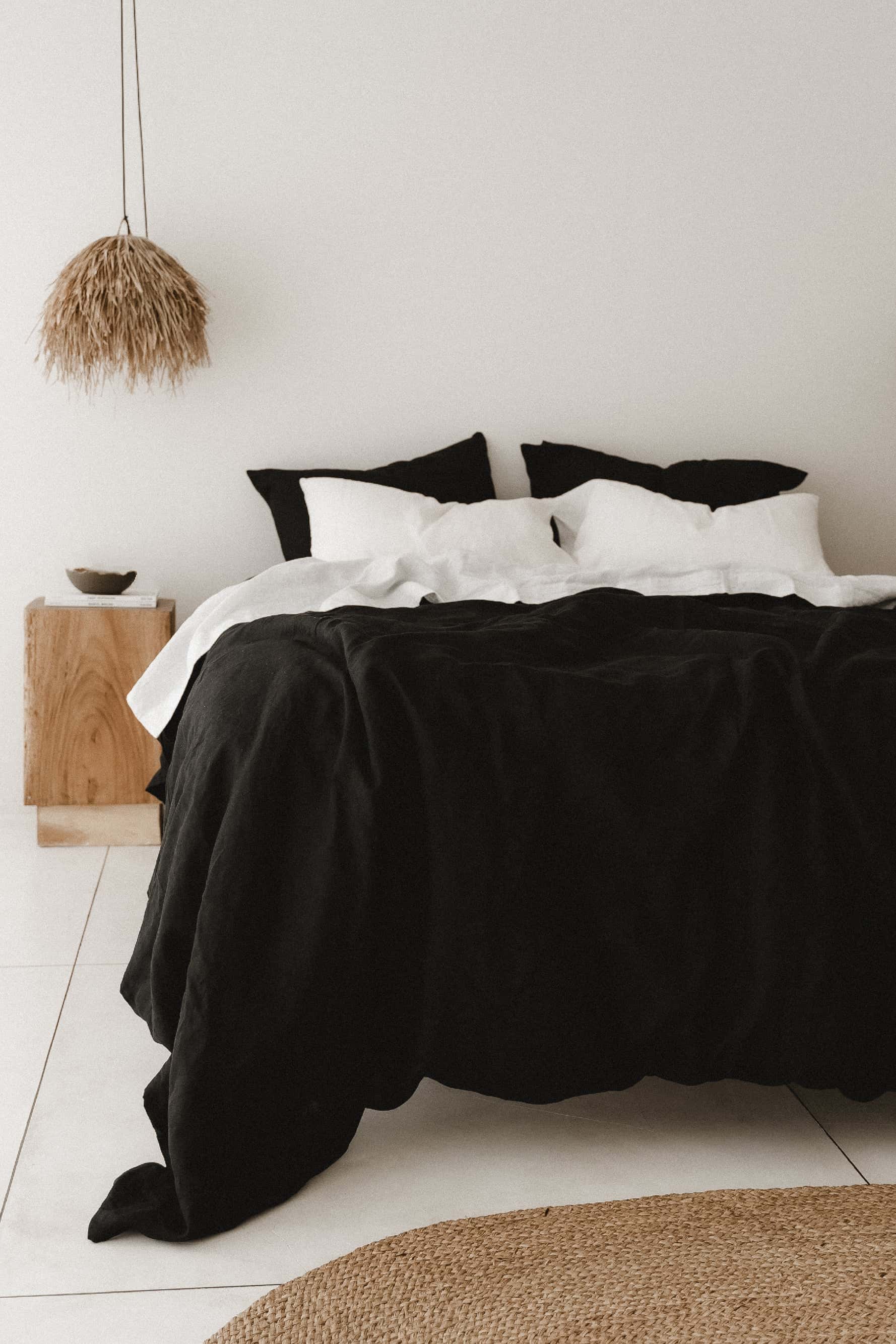 Housse de couette noire