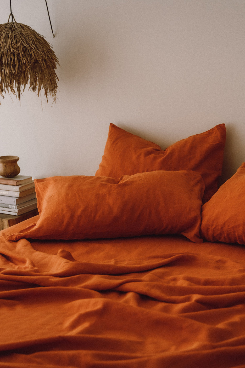 Drap-housse orange brûlé