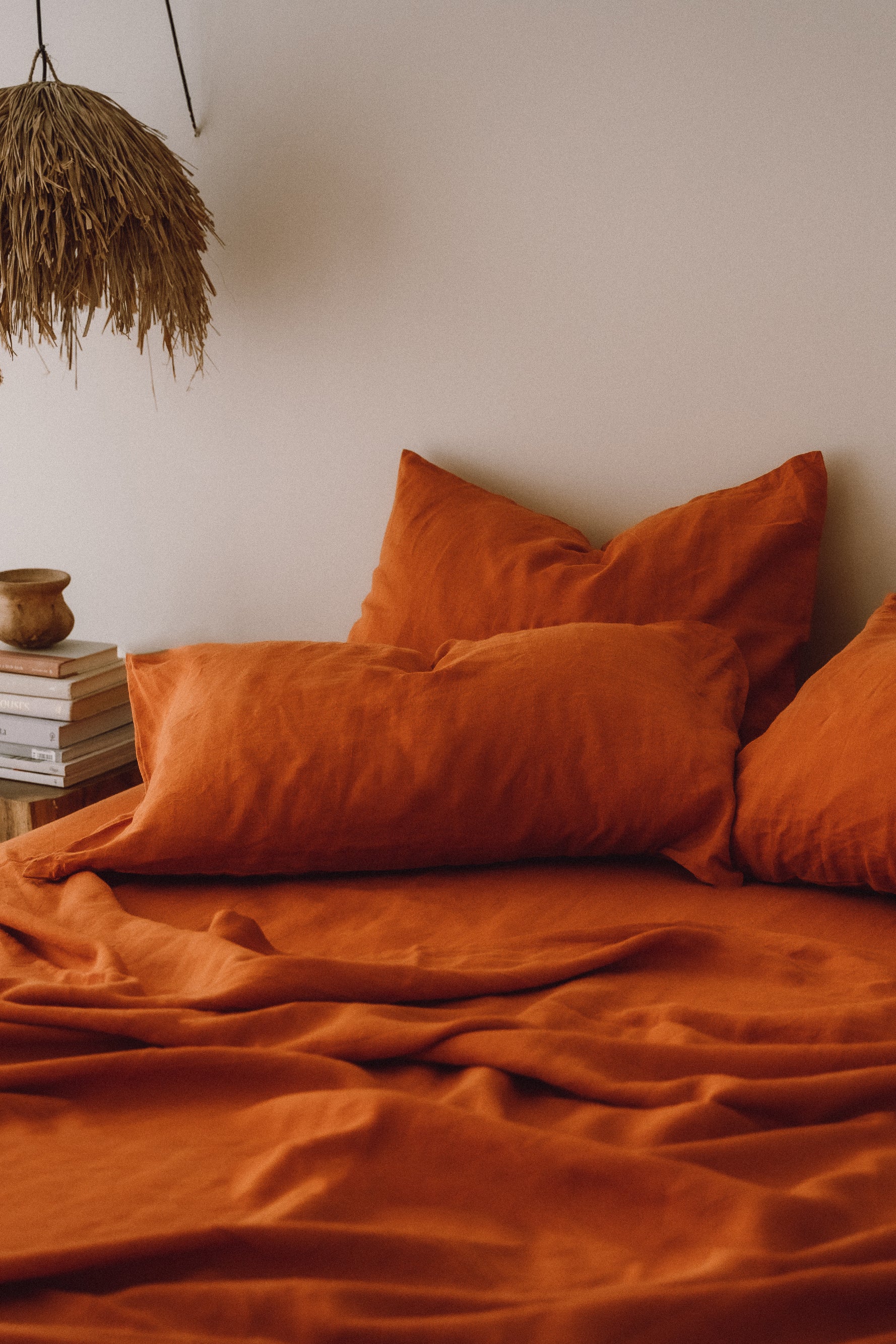 Drap-housse orange brûlé