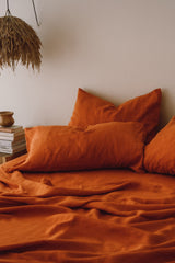 Burnt orange pillowcase