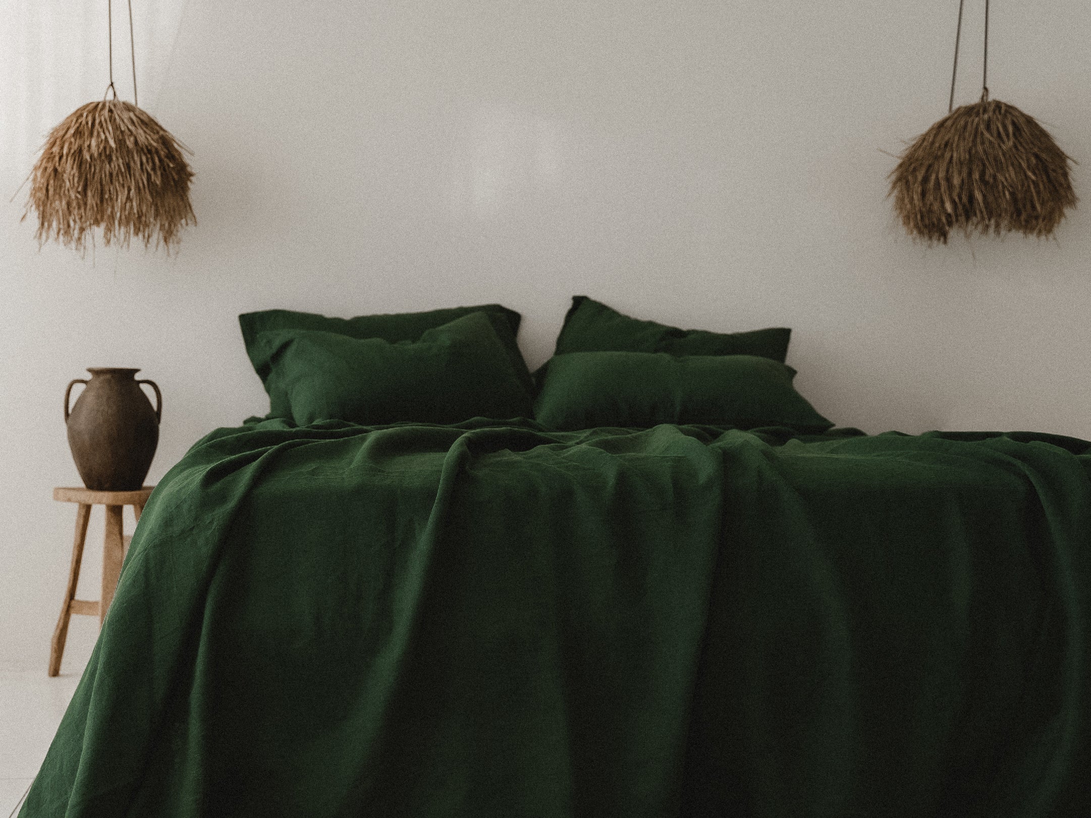 Parure de draps vert forêt