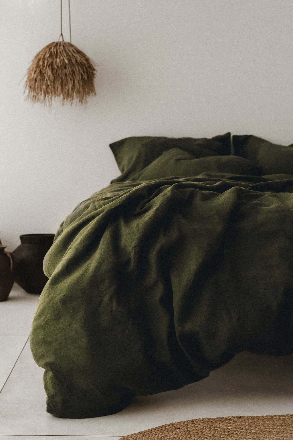 Housse de couette olive foncé